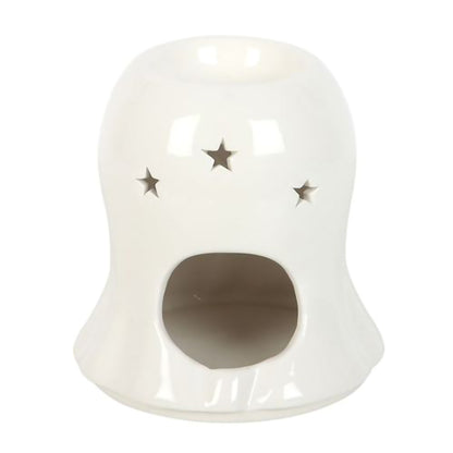 Ghost-shaped oil burner and wax warmer for autumn home styling