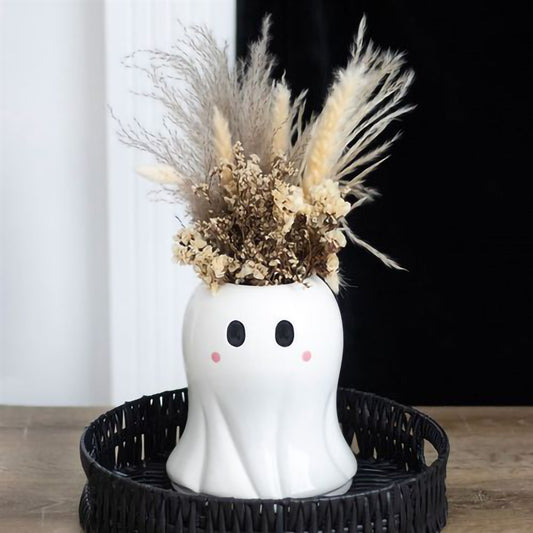 Ceramic ghost vase for displaying autumn flowers and Halloween décor