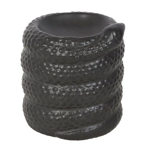 Coiled Black Snake Oil Burner & Wax Warmer for home fragrance, adding mystery and elegance.