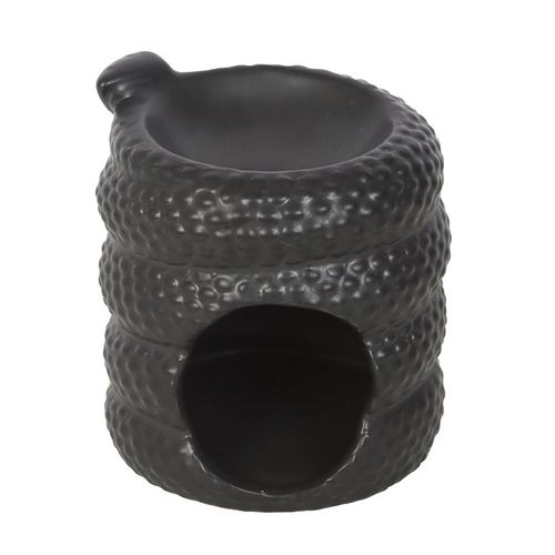 Coiled Black Snake Oil Burner & Wax Warmer for home fragrance, adding mystery and elegance.