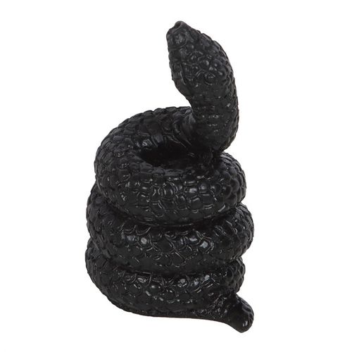 Coiled Snake Incense Holder with detailed scale texture, crafted in resin for a dark and elegant decor.