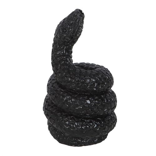 Coiled Snake Incense Holder with detailed scale texture, crafted in resin for a dark and elegant decor.