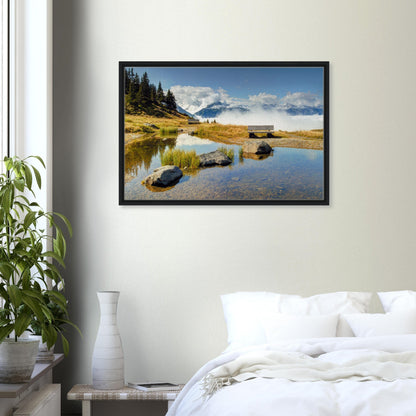 Framed print of Austrian Alps serenity at Panoramabahn