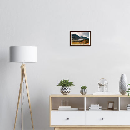 Mist-enveloped peaks above Loch Shiel framed landscape wall art
