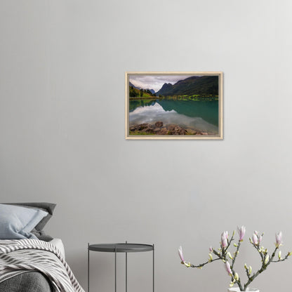 Canvas of Lake Floen showing calm water and sky reflection