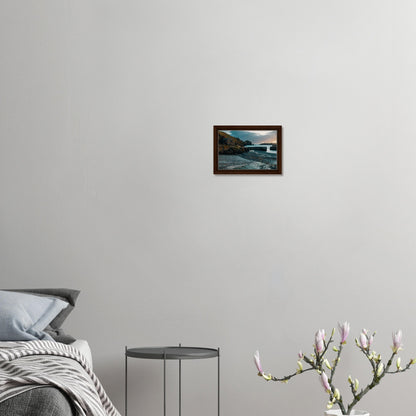 Long exposure print of Mullion Cove harbour
