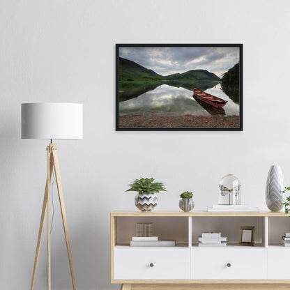 Framed canvas capturing stillness and solitude at Crummock Water