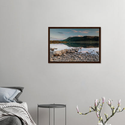 Tranquil evening light over Bassenthwaite Lake framed print