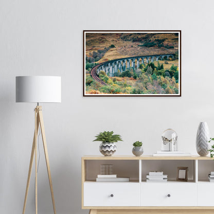 Scenic framed print of Glenfinnan Viaduct Scottish countryside