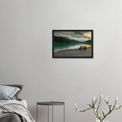 Tranquil Innvikfjorden wall art with quiet mood and hills
