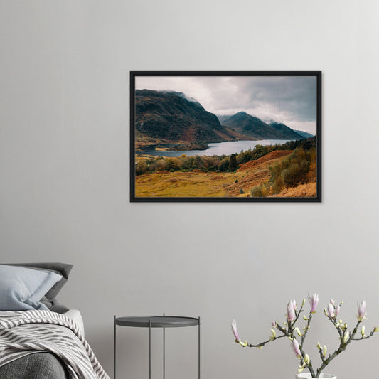 Loch Shiel in autumn framed canvas