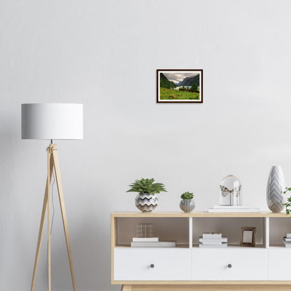 Scenic Lodalen Valley framed wall art with turquoise waters