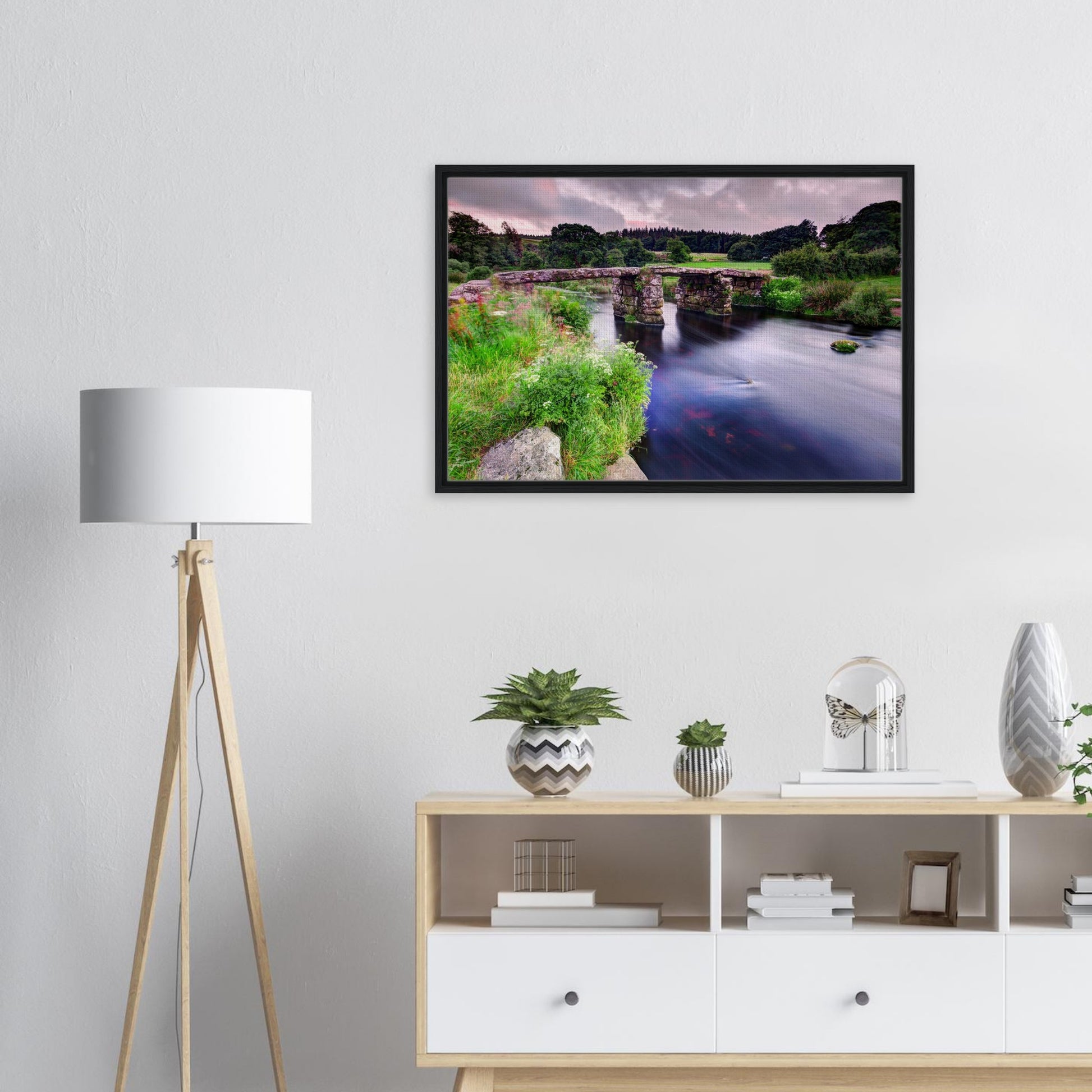 Framed canvas capturing historic charm of Dartmoor’s Postbridge