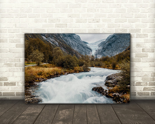 Digital download of Briksdal Glacier Norway with river view