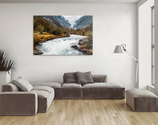Printable wall art of Norwegian glacier and mountain valley