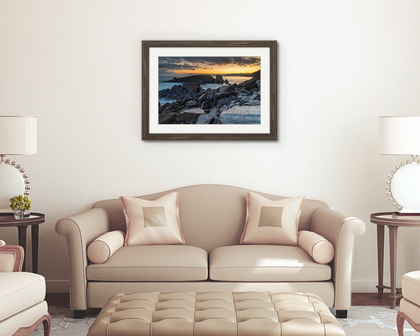 Dramatic seascape with rocks and ocean Whitsand Bay