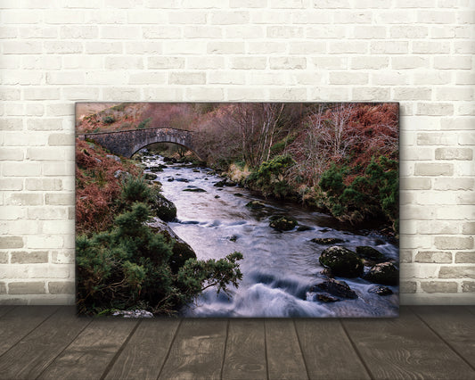 West Okement River Dartmoor National Park stone bridge