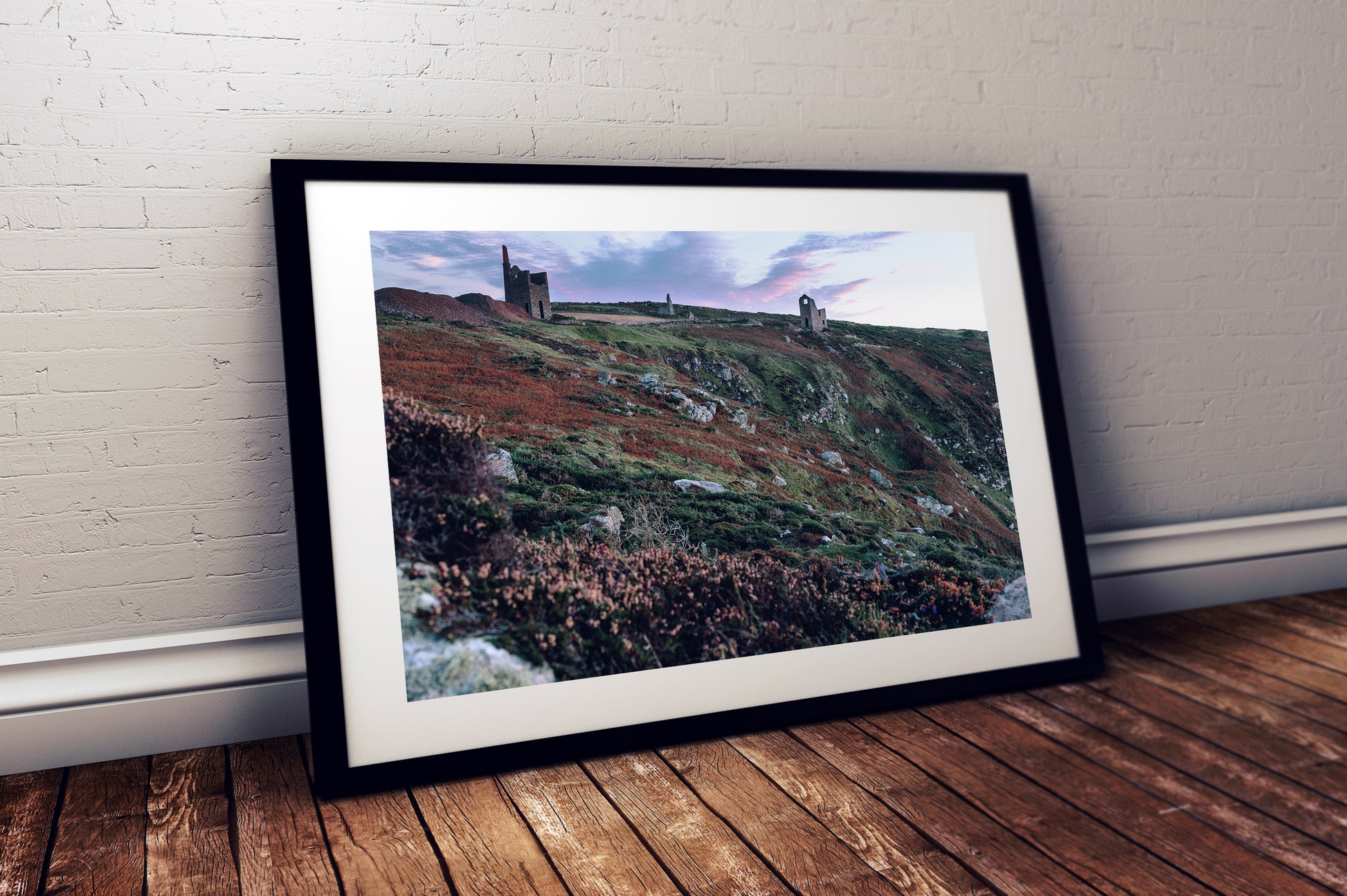 Historic engine house ruins Botallack Cornwall coast