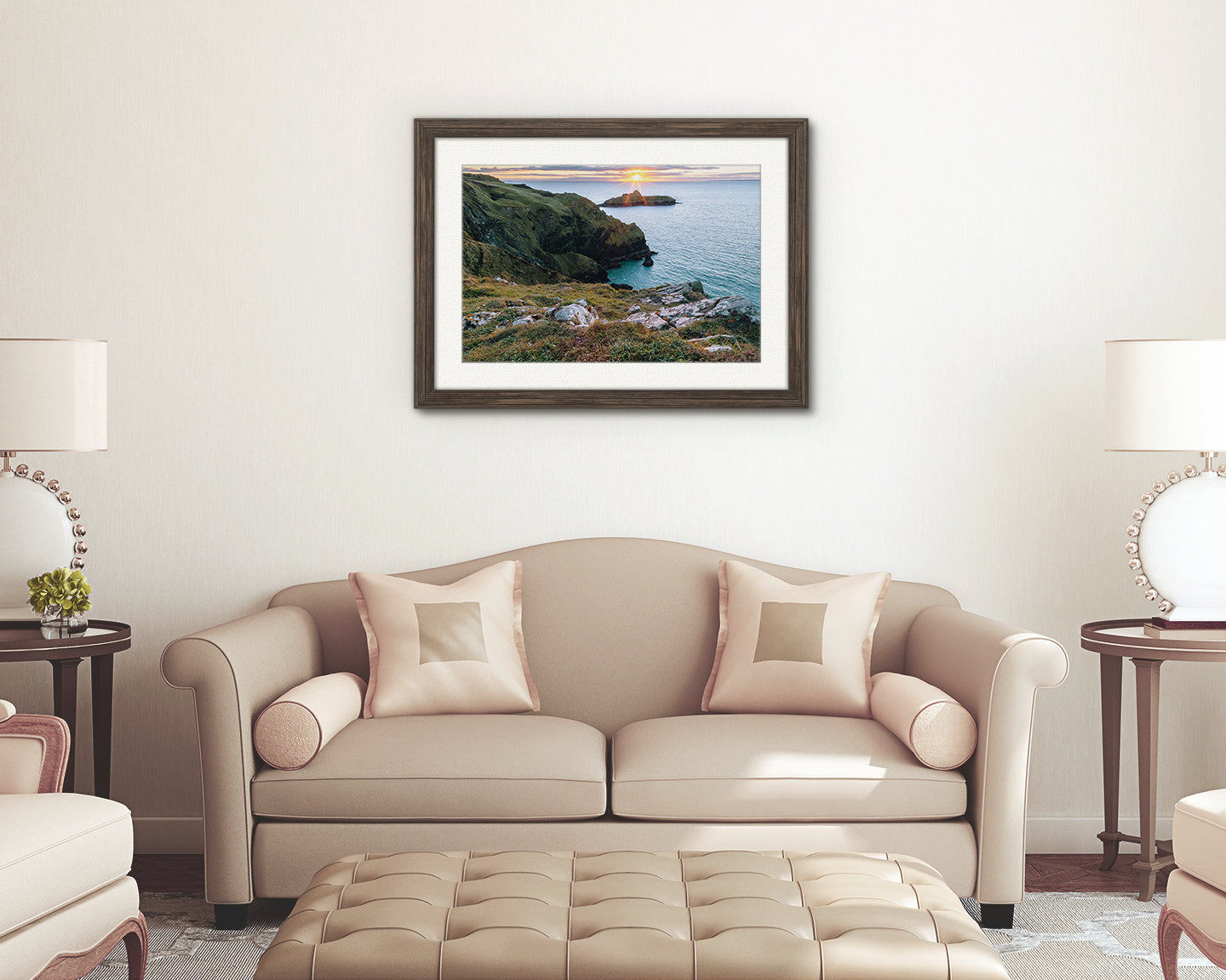 Mullion Cove Atlantic Ocean sunset wall art