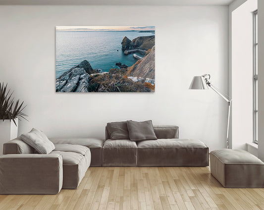 Cornish coastline cliffs Mullion Cove photo
