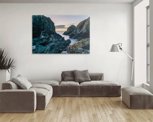 Dramatic seascape Mullion Cove coastal photograph
