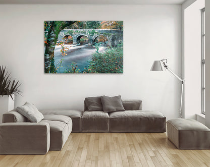 Historic stone bridge over River Plym photograph