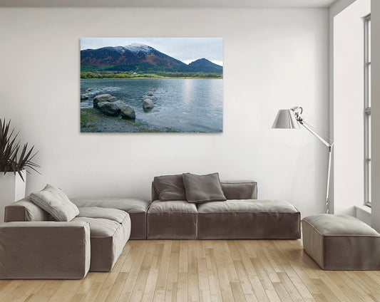 Snow-capped mountain Bassenthwaite Lake photo