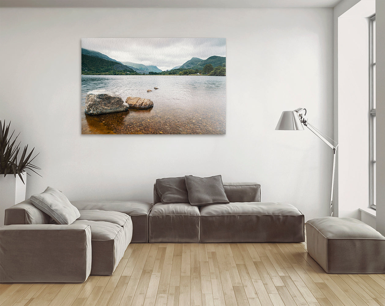Mountain lake Llyn Padarn wall art photo