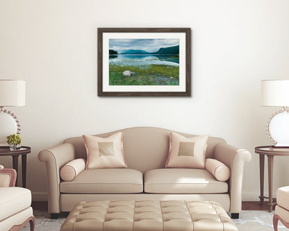 Grassy wetland foreground Derwentwater view
