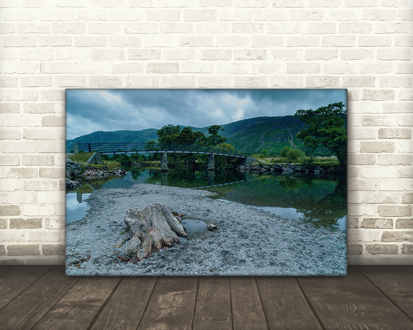 Footbridge across Derwentwater Lake District digital print