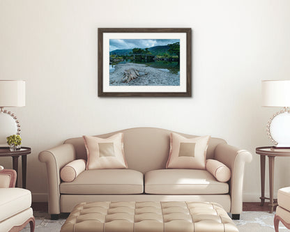 Rustic bridge and fells Derwentwater landscape photo
