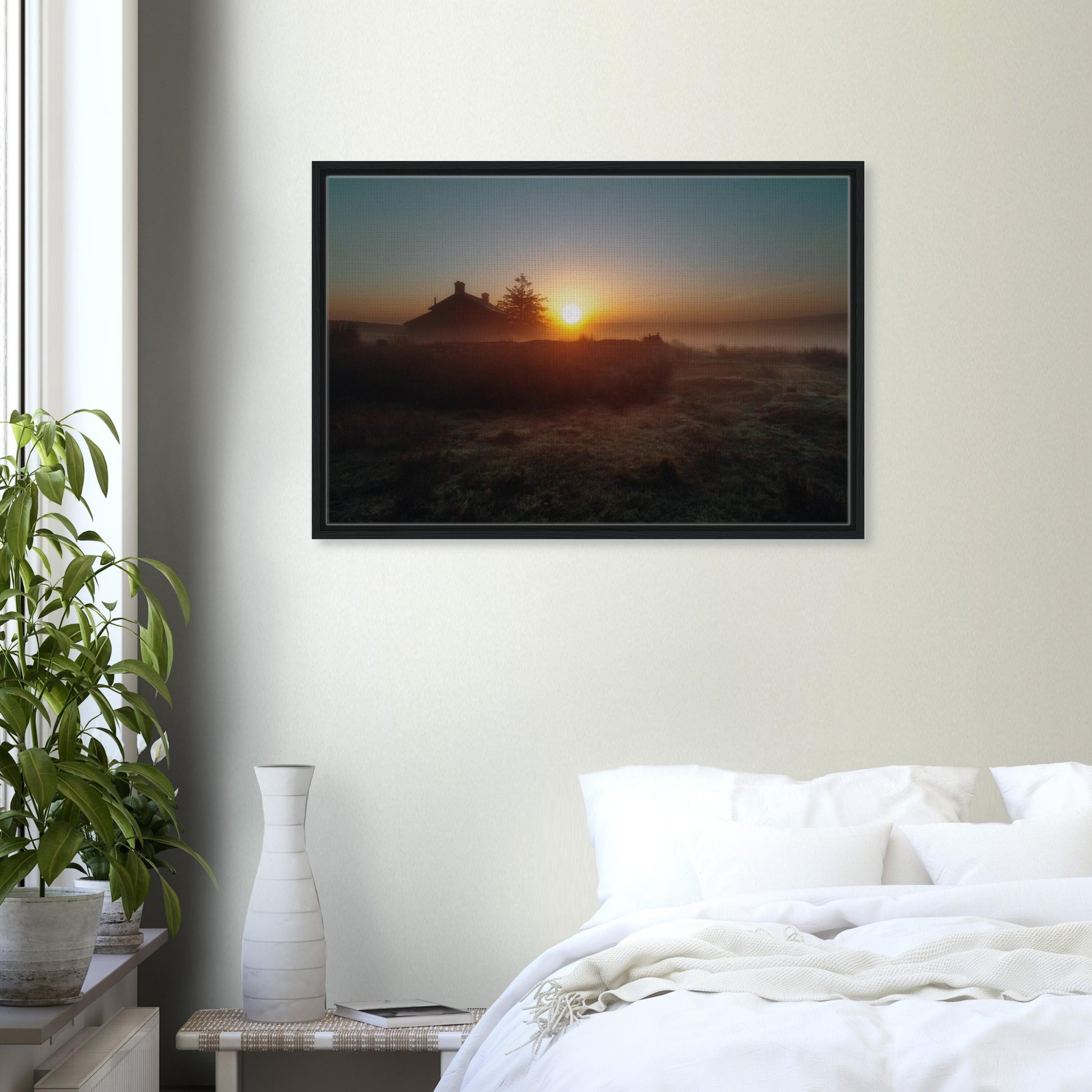 Devon landscape art featuring Nun’s Cross Farm at dawn