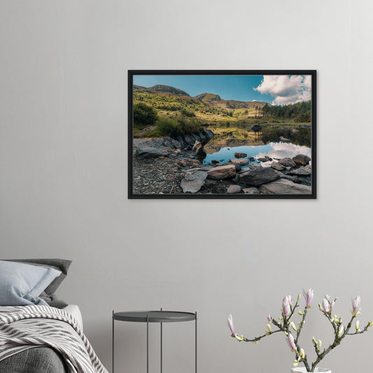 Framed canvas of Llyn Llywelyn in Snowdonia