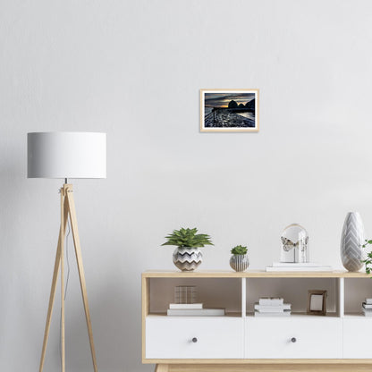 Sunset reflections on Mullion Cove framed wall art