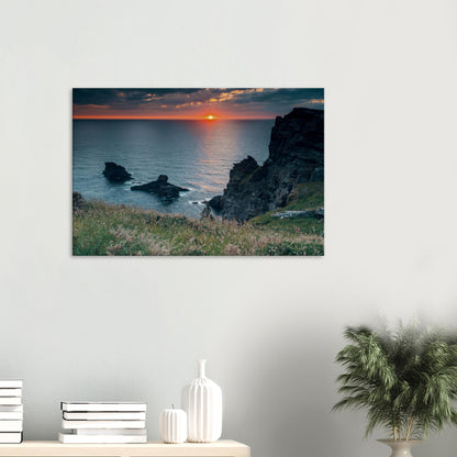 Soft twilight and sea glow at Trethevy in scenic canvas print