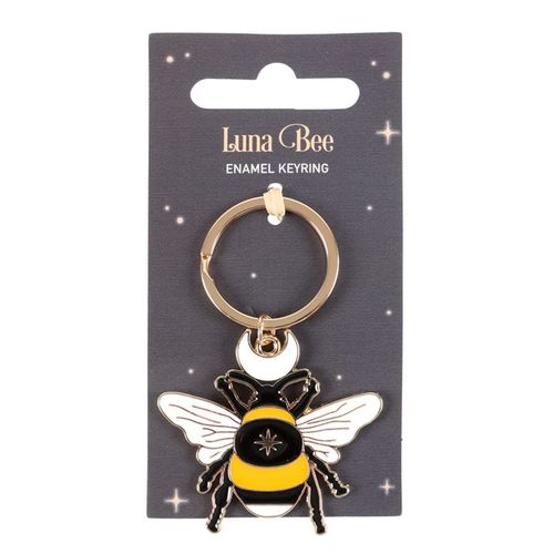 Forest Bee keyring with intricate bee design, perfect for bags or keys.