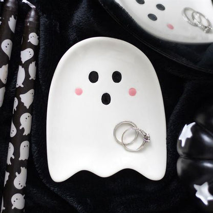 Ghost shaped ceramic trinket dish for Halloween décor