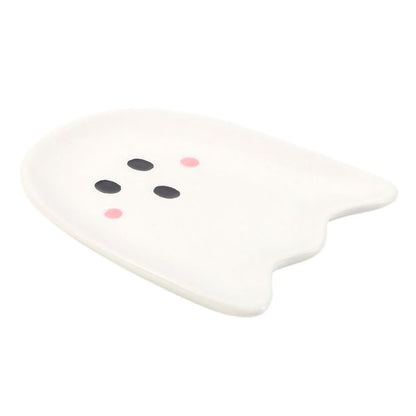 Halloween ceramic dish with ghost silhouette design