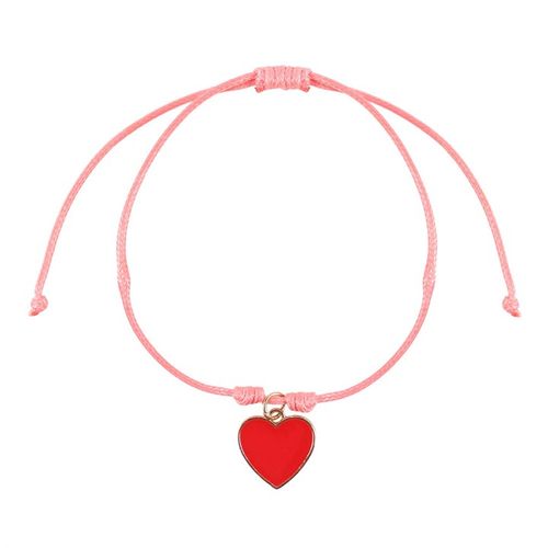 Pair of Heart Friendship Bracelets with enamel heart charms and backing card featuring a sweet poem.