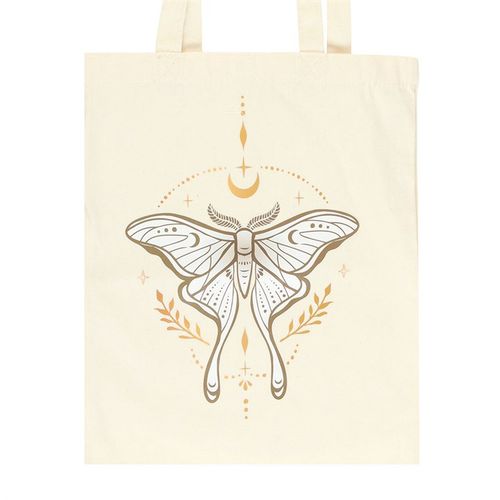 Durable polycotton canvas tote bag with elegant Luna Moth design