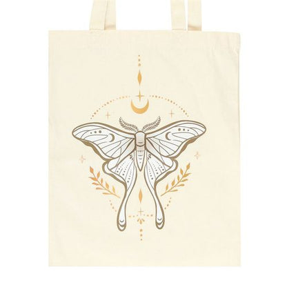 Durable polycotton canvas tote bag with elegant Luna Moth design