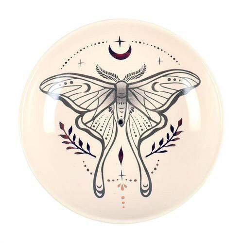 Luna Moth incense dish with design for sticks and cones