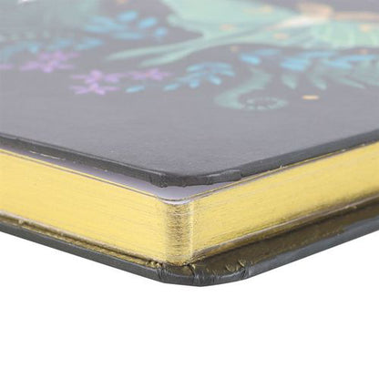 A5 Luna Moth notebook with gold foil page edges and ribbon marker