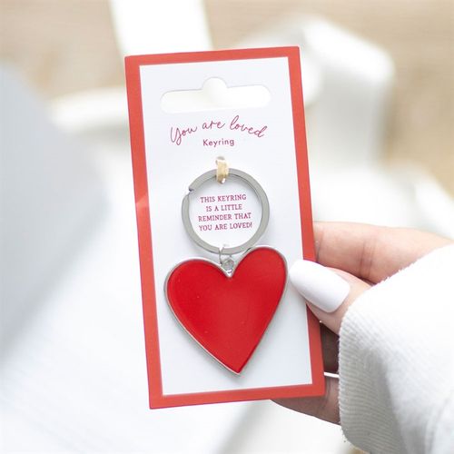 This stylish and sweet red heart enamel keyring is the perfect daily reminder to give someone special, to remind them they are loved.