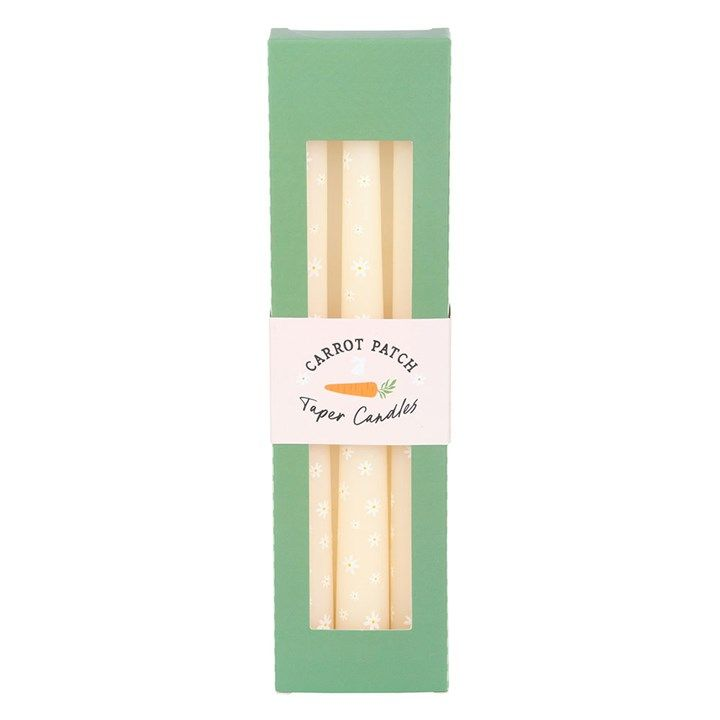 Set of 3 unscented daisy taper candles, perfect for brightening up the home