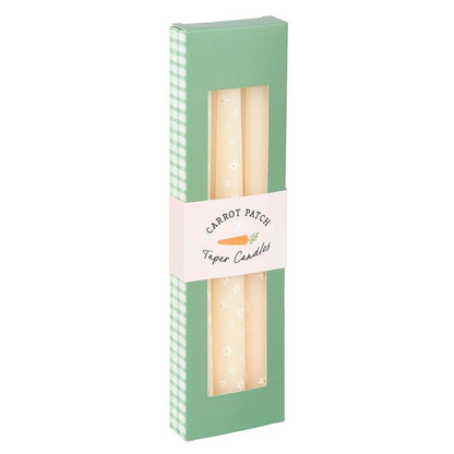 Set of 3 unscented daisy taper candles, perfect for brightening up the home