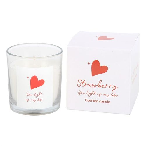 Strawberry scented candle for gifting, perfect for Valentine's or anniversaries