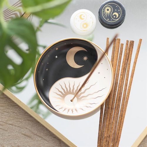 Celestial Yin and Yang incense holder dish for meditation and relaxation.