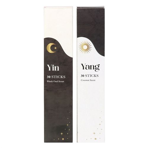 Yin Yang incense sticks set with Black Oud and Coconut scents for day and night balance