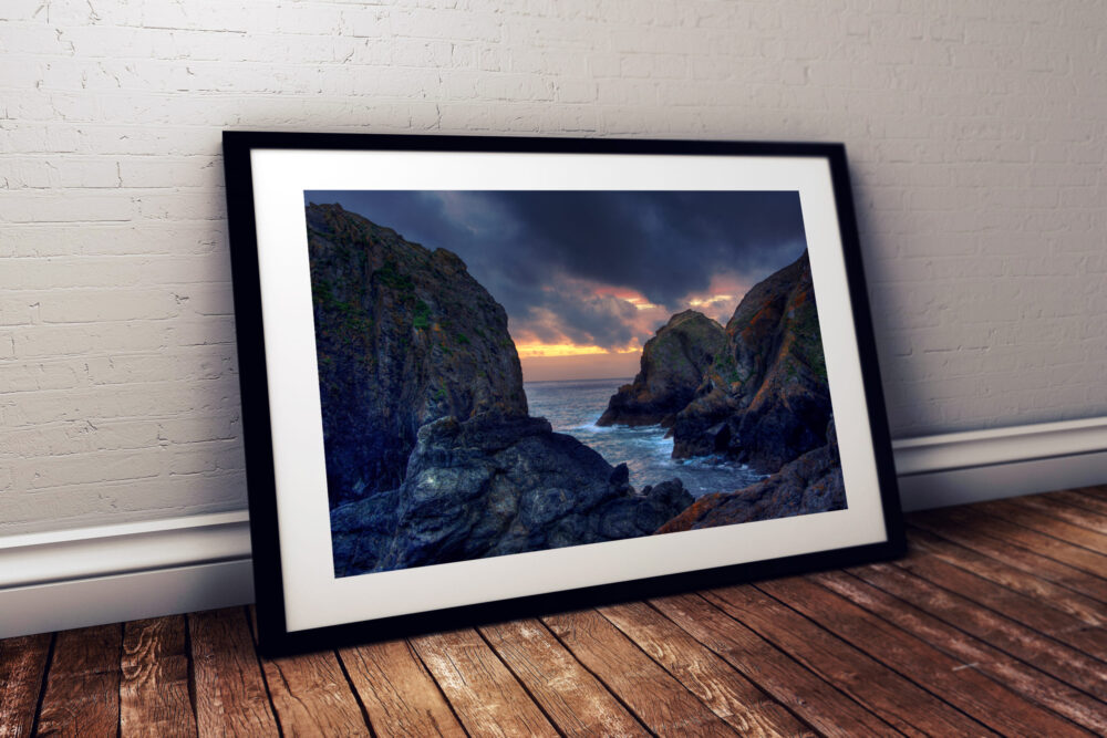 Seascape, Mullion Cove, Cornwall - Framed print example